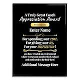 Personalized Custom Award for Coach - Sport Plaque with Name, Team & Year - Perfect for Appreciation, Retirement, Soccer, Football, Baseball, Cheer 8x10