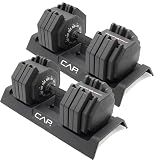 CAP ADJUSTABELL Adjustable Dumbbell Set, Premium Quick Select Adjustable Weights for Home Gym Strength Training, Hex, 55 LB Pair, Black Grip Handle