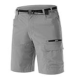 TACVASEN Men's Cargo Shorts Golf Dress Casual Lightweight Quick Dry Water Resistant Summer Work Hiking Shorts Fishing Light Grey 36