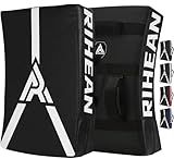 RIHEAN Martial Arts Kicking Shields - Kick Pad for Muay Thai, Taekwondo, Football, Basketball, Hockey Training - Denser Foam, Eco-Friendly PVC Leather Cover - Kick Shield Black