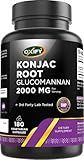 Oxify Konjac Root Glucomannan 2000 mg | 180 Vegetarian Capsules | Gluten-Free, Non-GMO | Supplement Made in USA