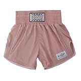 FLUORY Muay Thai Shorts Simple Stylish Boxing Shorts Soft Smooth Nylon Fighting Grapple Workout Shorts(Pink)