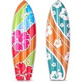 2 Pcs 36 Inch Flowers Inflatable Surf Boards Party Decorations Giant Floral Flower Blow up Surfboards Tropical Hawaiian Surfboards Luau Party Decor for Wall Beach Pool Parties Decorations