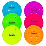 Franklin Sports Neon X-40 Outdoor Pickleballs - USA Pickleball (USAPA) Official Pickleball Balls - Regulation Size Outdoor Court Pickleballs - Official Pickleball of US Open - Vellum Neon - 6 Pack