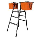 MR Portable Volleyball Coaching Tower with Ball Bag Attachments, Adjustable Volleyball Referee Stand, Volleyball Training Tower for Passing, Defense, and Blocking Drills