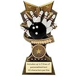 Same Day Awards Champion V Bowling Trophy - Custom Engraved 6" Unisex Award for Youth or Adult Recognition Leagues Bowling Competitions Tournaments High Score