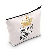 POFULL Darts Gifts Dart Player Gift Darts Game Lovers Gift Queen of Darts Cosmetic Bags For Dart Teams (Queen of Darts bag)