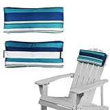 Rasugarlary Chaise Lounge Head Pillow, 2 Pack Outdoor Lounge Chair Pillows with Elastic Strap Water Resistant Lounge Head Resting Pillows for Recliner Patio Beach Pool Office Chair(Blue Stripes)