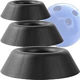 TonGass 3-Pack Bowling Ball Display Stands Compatible with All Bowling Balls, Plastic Bowlings Ball Cup, Basketball Holder Ring, Softballs Base Rack for Displaying, Cleaning, Sanding, Storing - Black