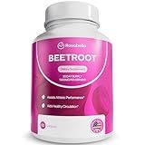 Rosabella Organic Beet Root Capsules – 1300mg Beetroot Powder Aids Healthy Circulation and Vitality, Non-GMO, Beet Supplement - 60 Capsules, 30-Day Supply