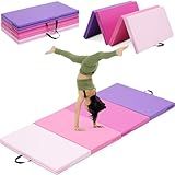 Oneofics Gymnastics Mat, 3'x6'x2'' Thick 4-Panel Folding Kids' Gymnastic Tumbling Mat for Home Gym Exercise & Play