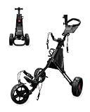 Caddytek CaddyLite 11.5 V3 Golf Push Cart - Lightweight Aluminum 3-Wheel Foldable Golf Bag Cart with Quad-Fold Frame, EVA Wheels, Adjustable Handle, Foot Brake, Mesh Net, Umbrella & Drink Holder