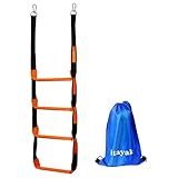 Boat Rope Ladder, 4 Step Heavy Duty 880lbs Strength Climbing Marine Rope Ladder with Reinforced Steps, Perfect for Inflatable Boat, Kayak, Motorboat, Canoeing
