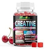 tsunshnes Creatine Monohydrate Gummies 5g (5000mg), Sugar-Free Creatine, Pre-Workout Energy, Veg, Non-GMO, for Men & Women - 90 Count Cherry Flavor