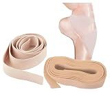 Pointe Shoe Ribbons & Elastics Set fpr 4 Pairs of Pointe Shoes, Euro Pink Ribbon 10 Yards, Universal Pink Elastic 80 Inches