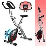Indoor Exercise Bike Stationary Bikes for Home, Lightweight Foldable Cycling Bike with 70% Pre-Assembled, 260LBS Capacity, 5.5 LBS Flywheel for Quiet Home Workout