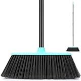 KeFanta Outdoor/Indoor Broom for Floors, 53" Long Handle Angle Broom for Sweeping Indoor Concrete Courtyard Garage Patio Home Kitchen Office Lobby
