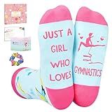 Juesly Gymnastics Stuff Gifts For Girls 7-10 Year Old -Gymnastic Socks For Kids Girls, Novelty Socks for Birthday Christmas Gifts