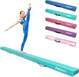 FBSPORT 8ft/10ft Balance Beam Folding Floor Gymnastics Beam Equipment PU Leather for Kids Adults,Non Slip Rubber Base, Gymnastics Beam for Training, Practice,Professional Home Training