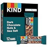 KIND Nut Bars, Dark Chocolate Nuts and Sea Salt, Healthy Snacks, Gluten Free, Low Sugar, 6g Protein, 12 Count