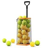 ZUKNC Lightweight Tennis Ball Hopper – Holds 50+ Tennis Balls or 40+ Pickleballs | Durable & Portable Adjustable Tennis Ball Picker | Great for Hard Court, Clay, Grass, Car Trunk (Orange)