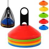 CX L SUM 50 pcs Agility Soccer Cones, Disc Cones with Carry Bag and Holder for Sports Training, Football, Basketball, Coaching, Practice Equipment, 5 Colors