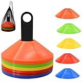 FGBNM 50 Pack Disc Cones, Agility Soccer Cones with Carry Bag and Holder, Soccer Cones for Sports Training, Football, Soccer, Basketball, Coaching, Practice Equipment, 5 Color