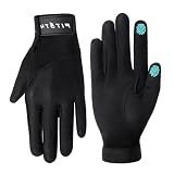 FitsT4 Sports Horse Riding Gloves Equestrian Women Mesh Breathable Gloves for Horseback Riding Touchscreen Black M