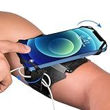 VUP Running Armband 360°Rotatable for iPhone 16/15/14/13/Pro Max/Pro/Mini/12/11/SE/Xs/XR/X/8/7/Plus, Fits All 4-6.7 Inch Smartphones, with Key Holder Phone Armband for Running Hiking Biking (Black)