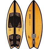 RONIX Koal Classic Fish Wakesurf Board for All Levels | Versatile Forgiving Surf-Style Board with Tool-Free Fin-S System & Swallowtail | Best for Recreational Wakesurfing, Glossy Black/Bamboo, 5'