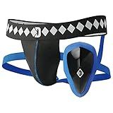Diamond MMA Jock Strap + Athletic Cup for Men - Medium | 4-Strap No Shift Athletic Supporters for Men with Cup for MMA, Boxing, Muay Thai, Wrestling, Jiu Jitsu | High Impact Sports Jockstrap and Guard