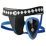 Diamond MMA Jock Strap + Athletic Cup for Men - Large | 4-Strap No Shift Athletic Supporters for Men with Cup for MMA, Boxing, Muay Thai, Wrestling, Jiu Jitsu | High Impact Sports Jockstrap and Guard