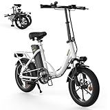 AYOLNY Folding Electric Bike for Adults, 1000W Peak Motor Step-Thru Ebike, 16" Tire 374.4Wh Removable Battery Commuter Protable Electric Bicycle, Max 60 Miles PAS Range, 20 MPH Speed