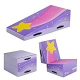Kangaroo Hoppers Incline Gymnastics Mat, 56"x28"x15" Folding Wedge for Kids Tumbling, Skill Training, Multiple Colors Cheese Mat for Gymnastics, Home Gym Exercise, Purple
