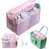 AMOIGEE Mesh Beach Bag Organizer Insert with 2 Accessories – Compatible with Bogg Bag XL | Bag Divider with Zipper Closure, Waterproof & Sandproof Compartments, Sunglasses Holder & Clips