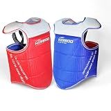HXRROD Martial Arts Chest Guard, Red and Blue Reversible, Protective Training Equipment (2#)
