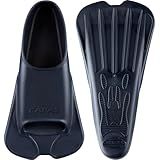 CAPAS Swim Training Fins Comfortable Silicone Lap Swimming Short Blade Floating Flippers with Mesh Bag for Adult Men Women Build Leg Strength