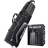GEAVOUED Golf Travel Bag with Hard Case Top and Wheels ，Premium Oxford Fabric, Golf Travel Bags for Airlines ，Protect Your Club for Safe Transport