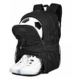 Goloni Soccer Backpack, Large Water-Resistant Sports Bag with Ball & Shoe Compartment, Multi-Purpose Backpack for Basketball, Volleyball, Travel