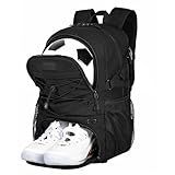 Goloni Soccer Backpack, Large Water-Resistant Sports Bag with Ball & Shoe Compartment, Multi-Purpose Backpack for Basketball, Volleyball, Travel