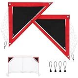 Hiboom 2 Pack Lacrosse Goal Targets 20.5" x 20.5" Bright Red Hockey Net Shooting Corner Targets for Lacrosse Practice Training Easy Setup with Elastic Straps Waterproof Oxford Fabric Fit Any Size Goal