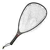 Riverruns Fly Fishing Landing Net Carbon Fiber Trout Net with Measurement Handle, Soft Rubber Mesh (26" Standard Handle/Black/Carbon Fiber)