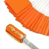 Zozen 100Pack Fluorescent Orange Marking Flags, Writable | 15x4x5 Inch, Yard Flags for Lawn & Irrigation & Landscape & Sprinkler & Survey & Dog Training.