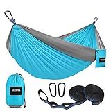 Kootek Camping Hammock 400 lbs Capacity, Portable Hammocks with Tree Straps & Attached Carry Bag, Camping Essentials Gear, Perfect for Outside Indoor Hiking Beach Backpack Travel