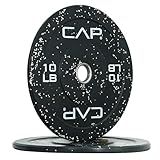CAP Barbell Economy - Speckled Olympic Bumper Plate Set with White Logo, Black, 10 lb Pair