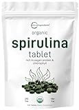 Micro Ingredients Organic Spirulina Supplement, 720 Tablets (4 Month Supply), No Filler & Non-GMO, Rich in Vegan Protein, Vitamins & Prebiotics, Premium Spirulina Pills
