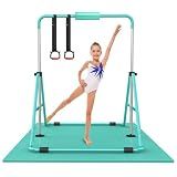 RINREA Gymnastic Bars for Kids with Adjustable Height, Folding Gymnastic Training Kip Bar, Expandable Horizontal Bar for Home