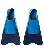 Sporti Adult-Kids Short Swim Fins, Floating Fin for Swimming & Snorkeling, Swim Flippers for Training - NavyBlue - Youth 4-5 / W 6