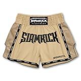 SIAMKICK Elite Muay Thai Shorts for Men Women Boxing Kickboxing High Grade MMA Fight Clothing Training Workout Trunks (L, Sahara)