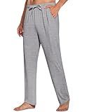 COOFANDY Men's Yoga Pants Elastic Waist Sweatpants Open Bottom Lounge Pants Casual Track Pants Light Heather Grey